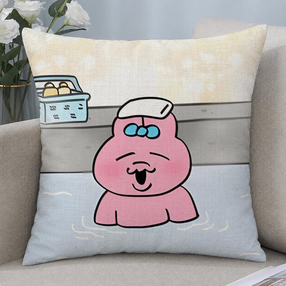 Character Opanchuusagi Cushion Cover Cushion Covers Natural Linen Breathable Sofa Bedroom Decor Pillowcase