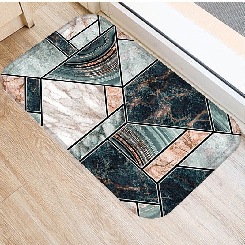 Green Ink Marble Floor Mat