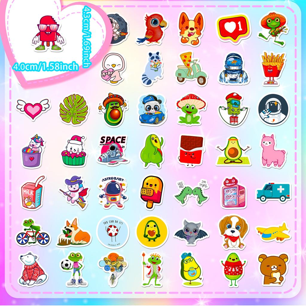 100 Small Size 4cm List Small Fresh Ins Style Mixed Graffiti Children's Card