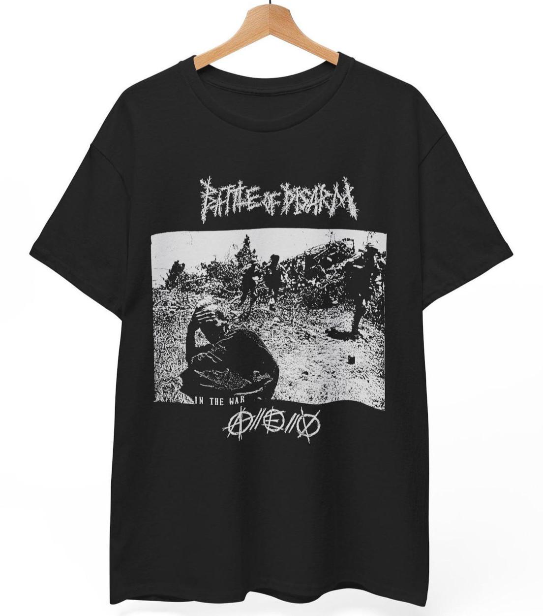 Battle of Disarm T-Shirt Mens Womens Tees Top: Japanese Crust Punk Grindcore Metal War Merch S-5XL S