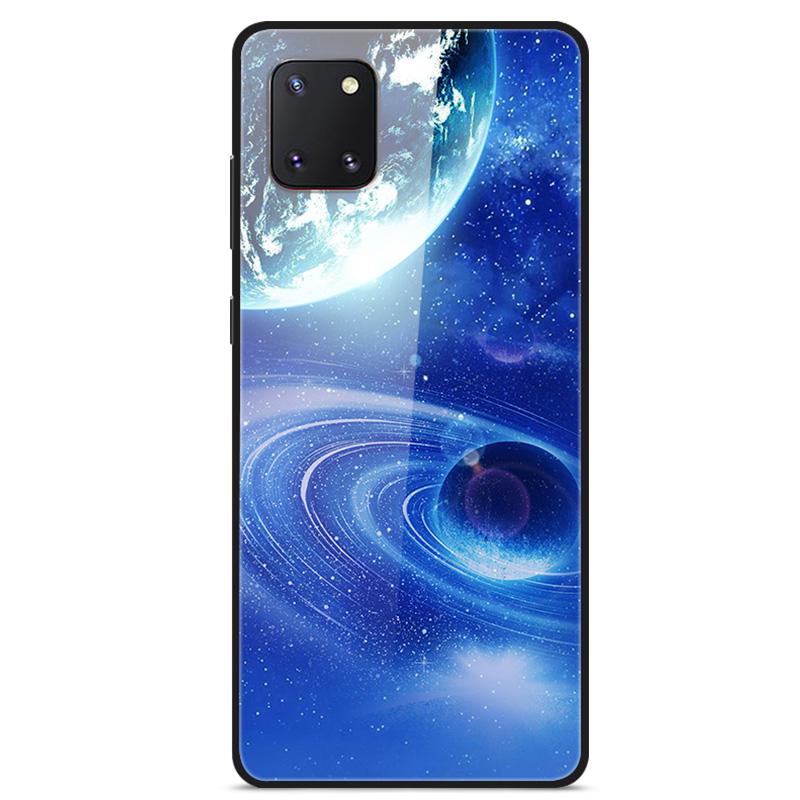 For Coque Samsung Note 10 Lite Case Tempered Glass Planet Space Cover for Samsung Galaxy Note10 Lite Case S10 Lite Glass Case