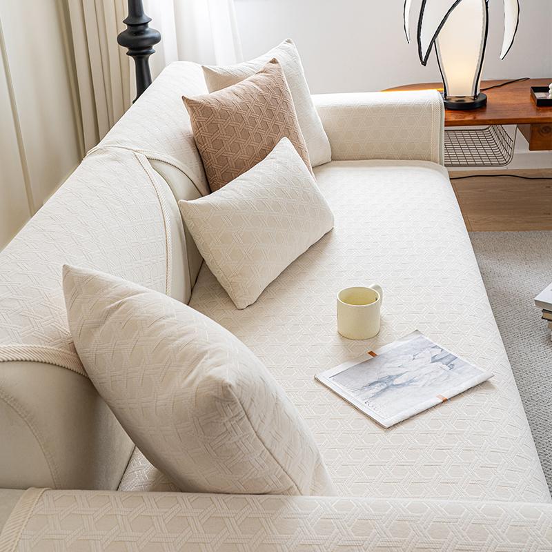 Milk Tea Color Waterproof Chenille Sofa Cushion Sofa Cover Cover Four Seasons Universal Seat Cushion Back Cover Available