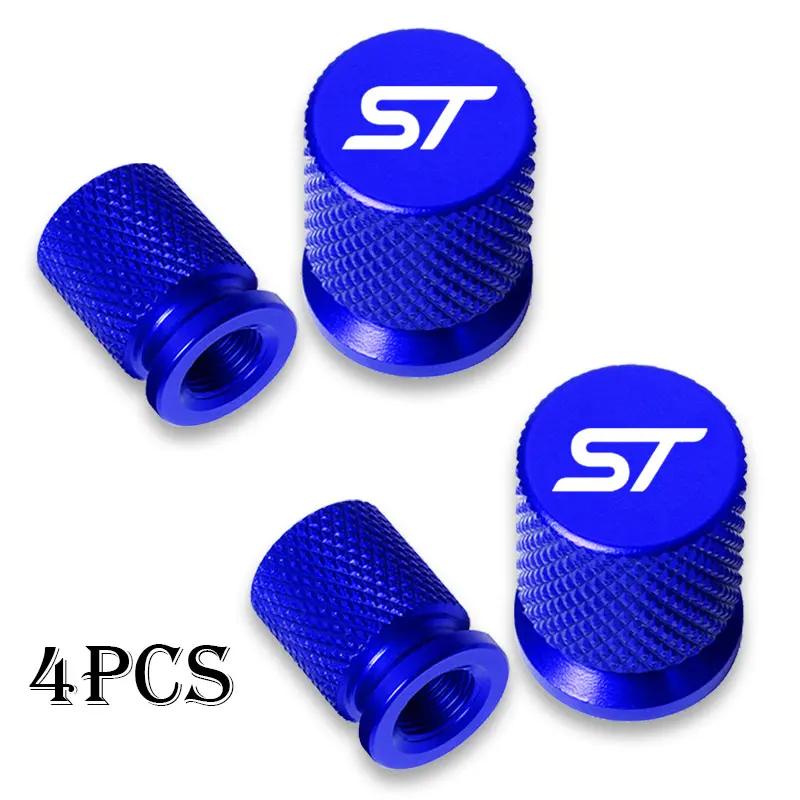 4pcs Car Wheel Tire Valve Caps Tyre Stem Covers Airdust Waterproof For Ford ST FOCUS 2 3 Mondeo Fiesta Kuga MK2 MK3 MK4