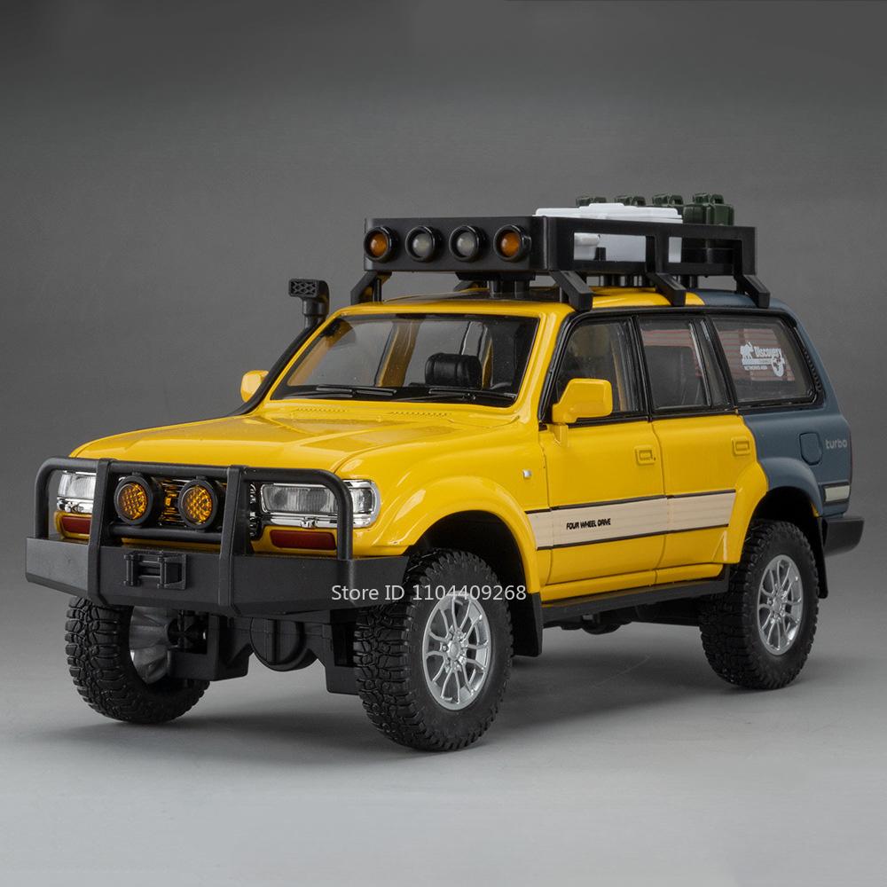 1:24 Scale Land Cruiser LC80 Camry Model Car Toy Alloy Diecast Doors Opened Off-road Vehicles Models Kids Desktop Ornaments