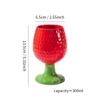 Ceramic Strawberry Embossed Wine Glass Set, Large European Style Stemware for Dining and Milk, Reusable, Insulated , Machine Washable