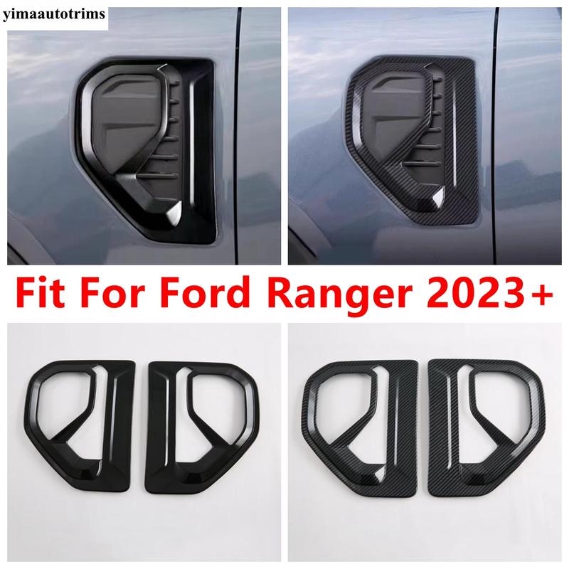 Griglia Cornice Pannello Copertura Parafango Griglia Prese d'Aria Laterali Anteriori Accessori Nero / Fibra di Carbonio Per Ford Ranger 2024