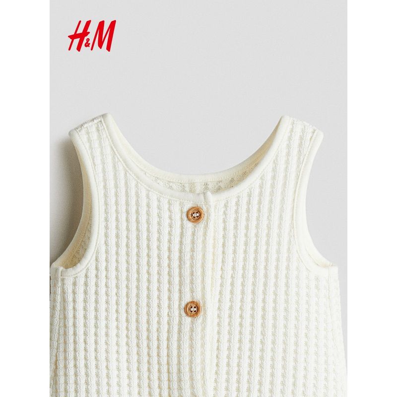 

HM Детская одежда Малышка Детские комбинезоны 25 Летний тонкий Новый тип Детский вафельный вязаный ромпер 1292718