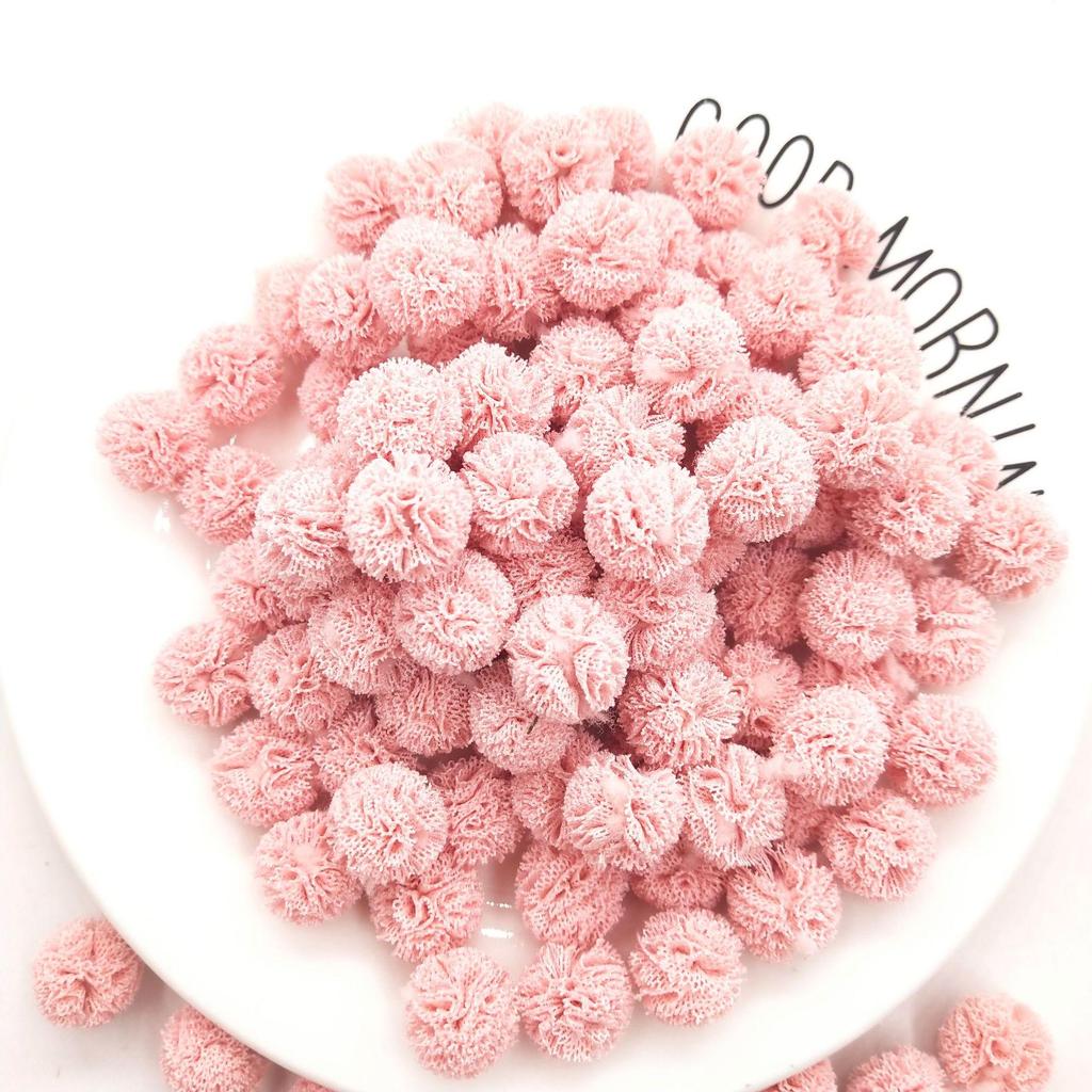 1,5 cm Doppelfarbiges Elastisches Netzblumen-Pompon-Spitzen-Haarschmuck, DIY Koreanischer Stil