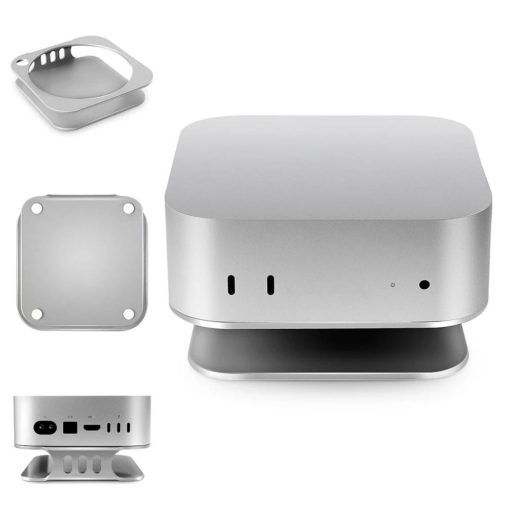 Metal Stand for Apple Mac Mini M4/M4 Pro Desktop Holder Ventilation Heat Dissipation Cooling Desktop Mount Storage Rack bianco