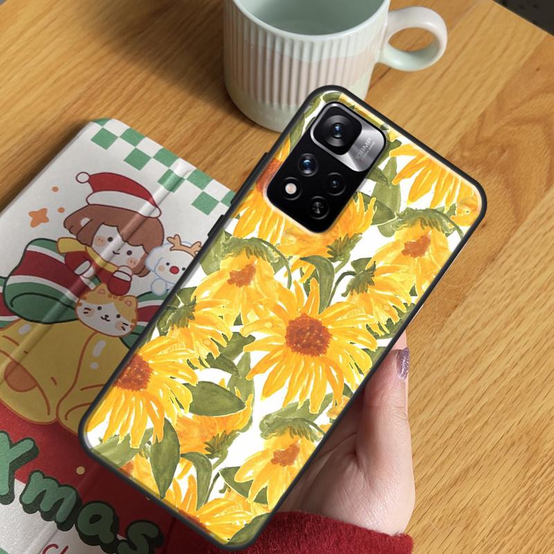 Sunflower Floral Case For Xiaomi Redmi Note 14 Pro 13 12 11 10 15 Pro Plus Redmi 15 C 13 10C 12C 13C 14C Cover