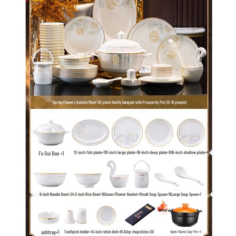 Naijiang Jingdezhen Ceramic Tableware Set