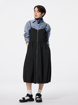 Kleid mit Reißverschluss vorne und Blasenrock+ec Kurze Länge 105.0 Bis 114.0 Cm