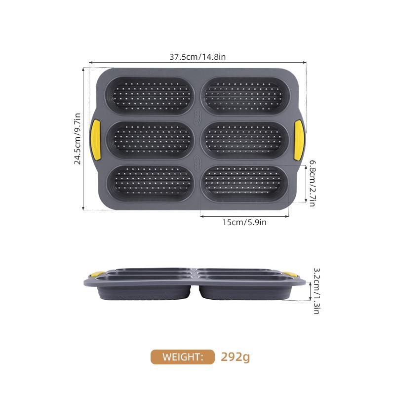 Silicone Baking Mould Hamburger Bun  Dog Baguette Waffles Silicone Mold Foldable Bread Pan Heat Resistance DIY Kitchen Tool