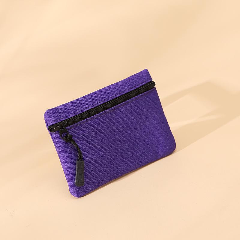 2024 Women's Mini Zipper Coin Purse - Solid Color Oxford Cloth Key Bag