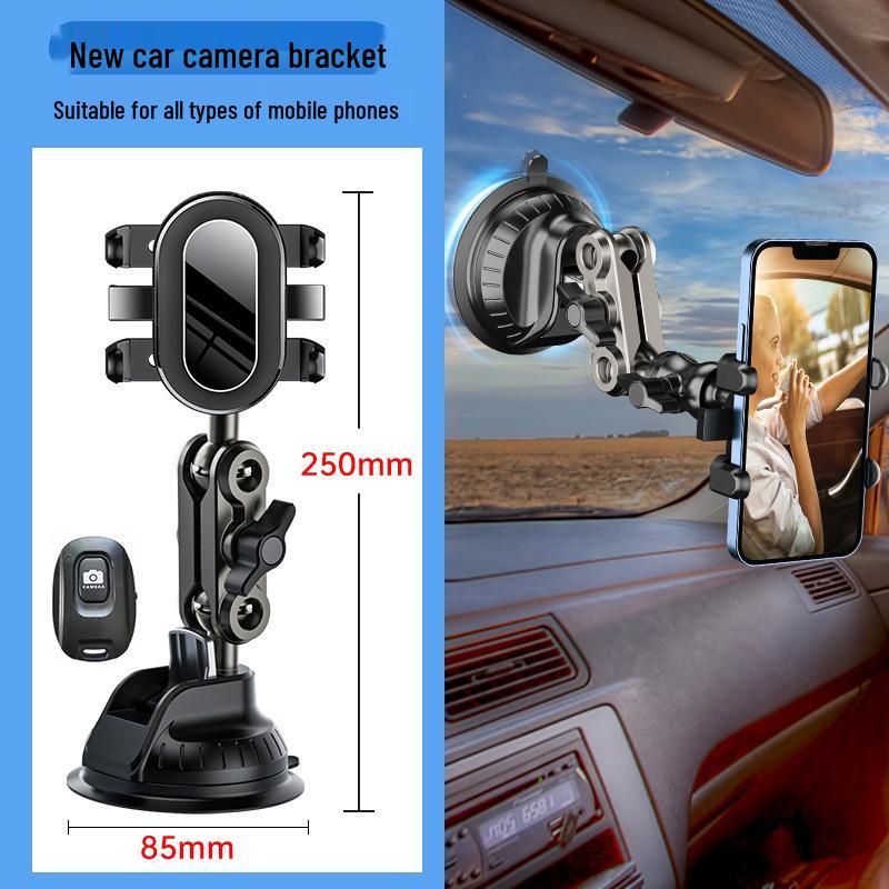 Car-Mounted Multi-Directional Phone Holder for Overhead and First-Person View Shooting with Suction Cup