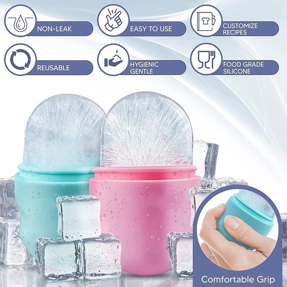 Silicone Rose Ice Roller Facial Massage Skin Care Lifting Contouring Tool Trays Ice Balls De-Puff Eye Bags for all skin types