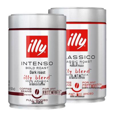 Illy Medium/Dark Roast Italian Espresso Arabica Coffee Beans, 250g Can