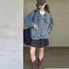 2025 Autumn Girls' Denim Jacket - Fashionable Street Style for Medium and Large Kids