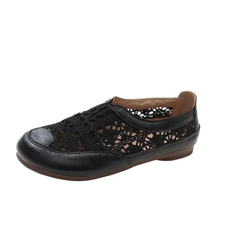 Ballerines à bout rond pour femmes, confortables, ajourées, chaussures plates de ballet, décontractées à enfiler, chaussures basses, chaussures de bureau, mocassins