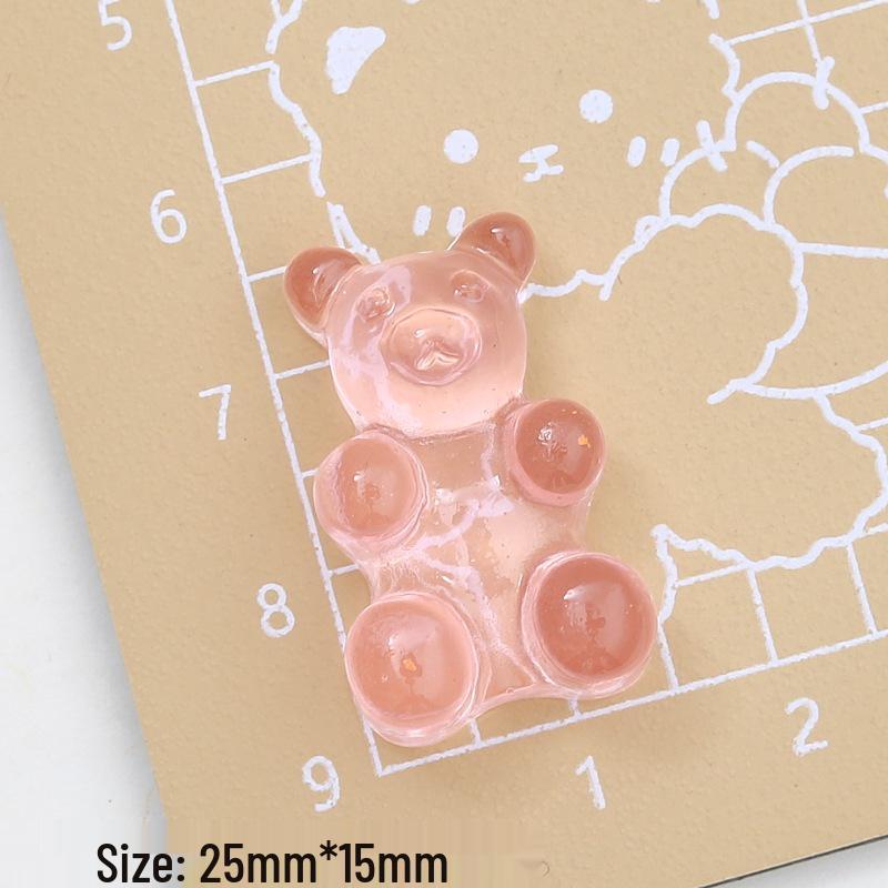 Large Translucent Bear Cartoon Cream Resin Charms for Crocs & DIY Jewelry Hair Clip Accessories