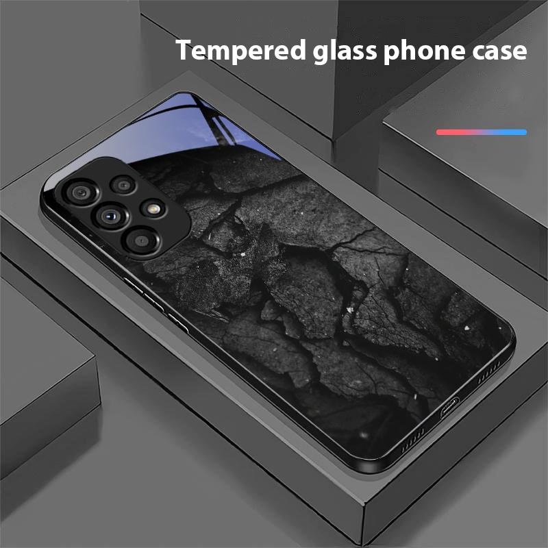 Graffiti-Tintenmalerei Für Samsung Galaxy S10 S20 Plus S21 FE S22 S23 S24 FE S25 Ultra Schwarz Gehärtetes Glas Handyhülle Harte Schale