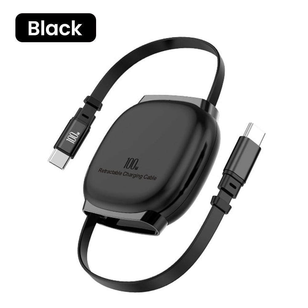 100W Retractable Type C To Type C Cable PD Fast Charging Phone Cable For Iphone 15 16 Samsung Notebook USB C Data Cable Wire