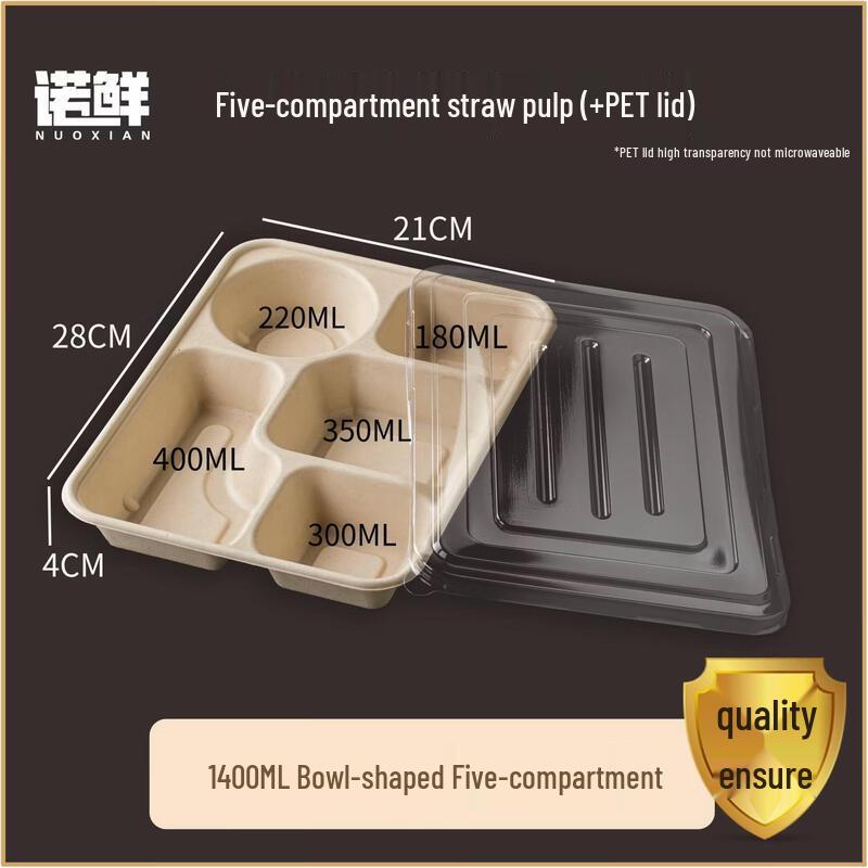 Biodegradable Paper Pulp Compartment Meal Box