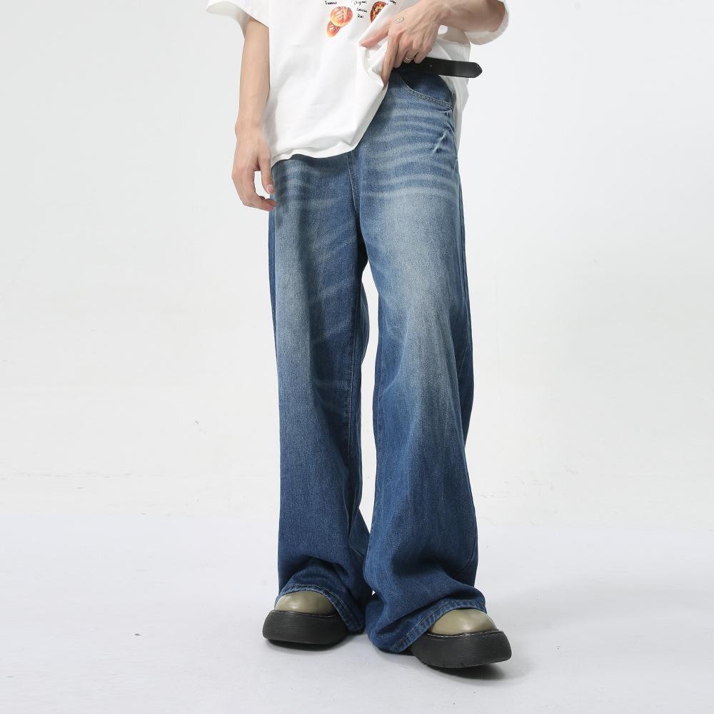 Men's | American Lightning Wash Loose Straight Wide Leg Jeans Casual Versatile Daily