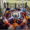 Mykt gulvteppe Manchester City-mønster Teppe Dekorasjonsmatte For Hjemmeromsdekorasjon