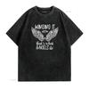 Womens Angel Wings Winging It Thats What Angels Do Spiritual Quote T Shirt Black Vintage Washed Slightly Homme Stretched