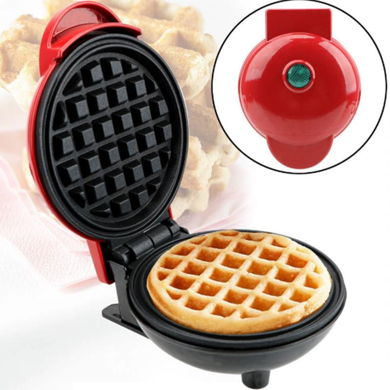 US-Stecker Tragbarer Mini Elektrischer Waffelmaker Antihaftbeschichtete Pfanne Leicht zu Reinigen Kinderfrühstück Toaster Maschine Eierkuchen Sandwich