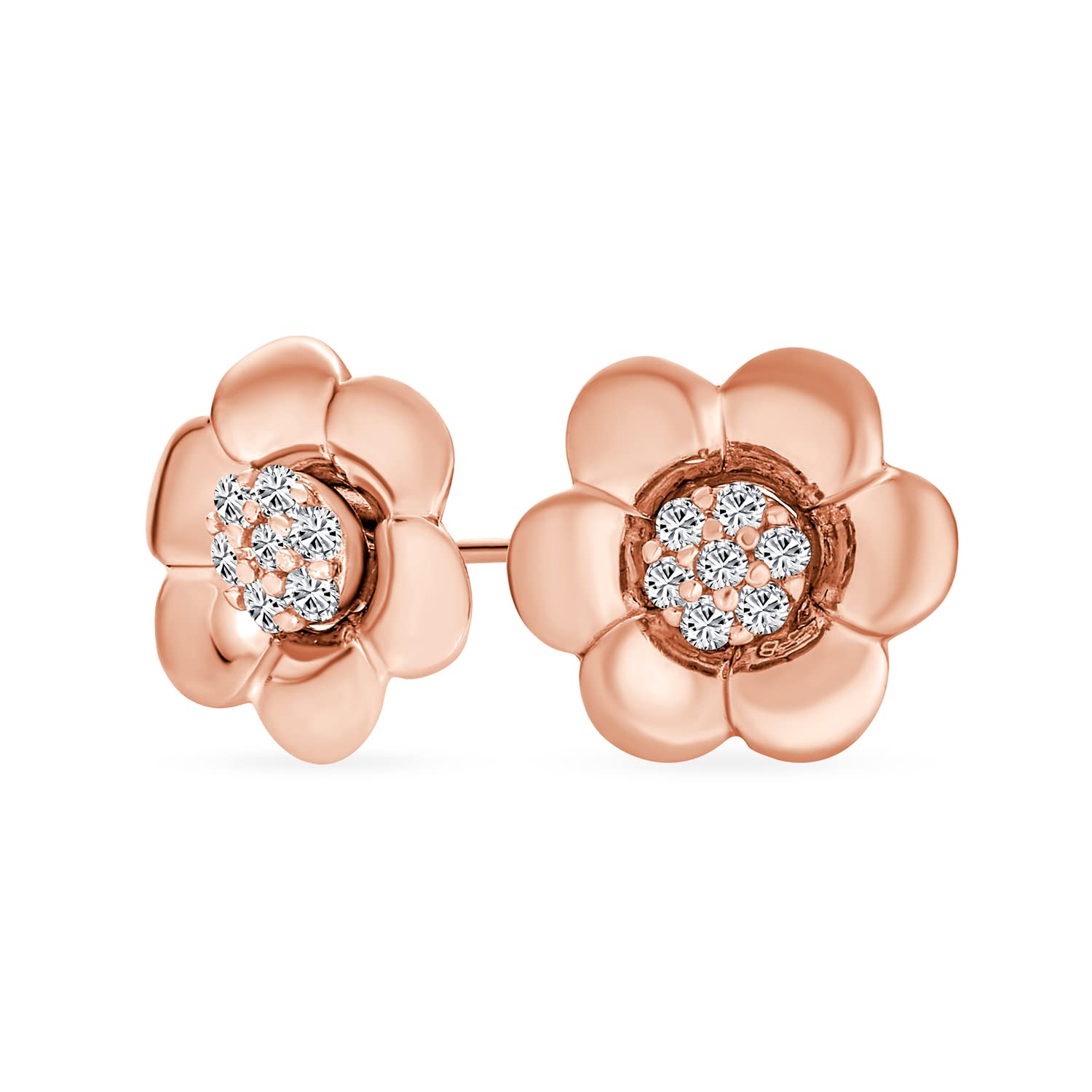 

2 в 1 Съемная куртка Simple Danity Paving CZ Stud Heart с лепестками цветка куртка Rose подростковые серьги-гвоздики из розового золота с покрытием из стерлингового серебра для