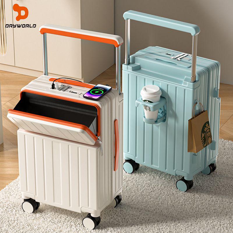 Front-Opening Wide Handle Multifunctional Student Travel Trolley with Universal Wheels