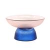 Creative Striped Glass Fruit Plate  Dessert Oatmeal Salad Bowl Living Room Decoration Transparent Candy Nut Storage Plate Decor