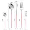 5Pcs Cutlery Set Stainless Steel Tableware Knife Fork Spoon Dinnerware Set Kitchen Flatware Silverware