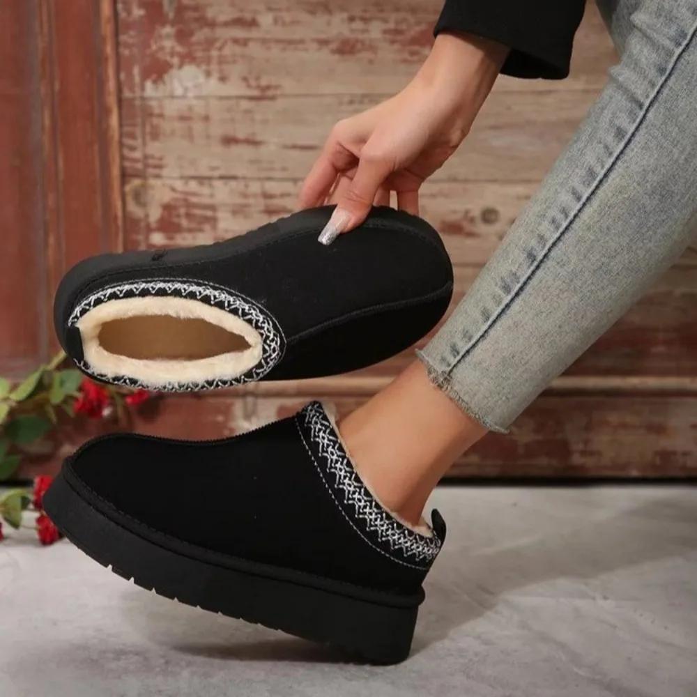 Fashion New Warm Winter Women's Wool Slippers Warm Platform Wool Slippers Women Sheepskin Slippers Snow Boots Cotton Shoes
