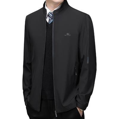 Men's Business Jacket Stand Up Collar Jacket Men's Loose Casual Jacket