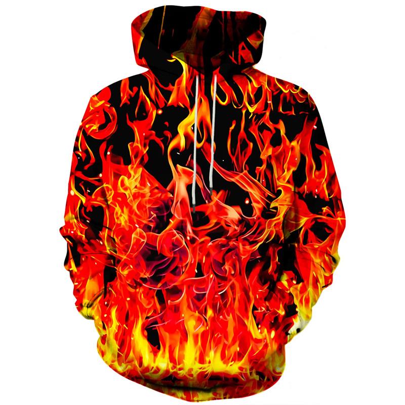 Universe Planet Hoodies Neon Flame 3D Print Men Women Long Sleeve Hooded Sweatshirts Oversized Y2k Pullover Man Tops Clothing