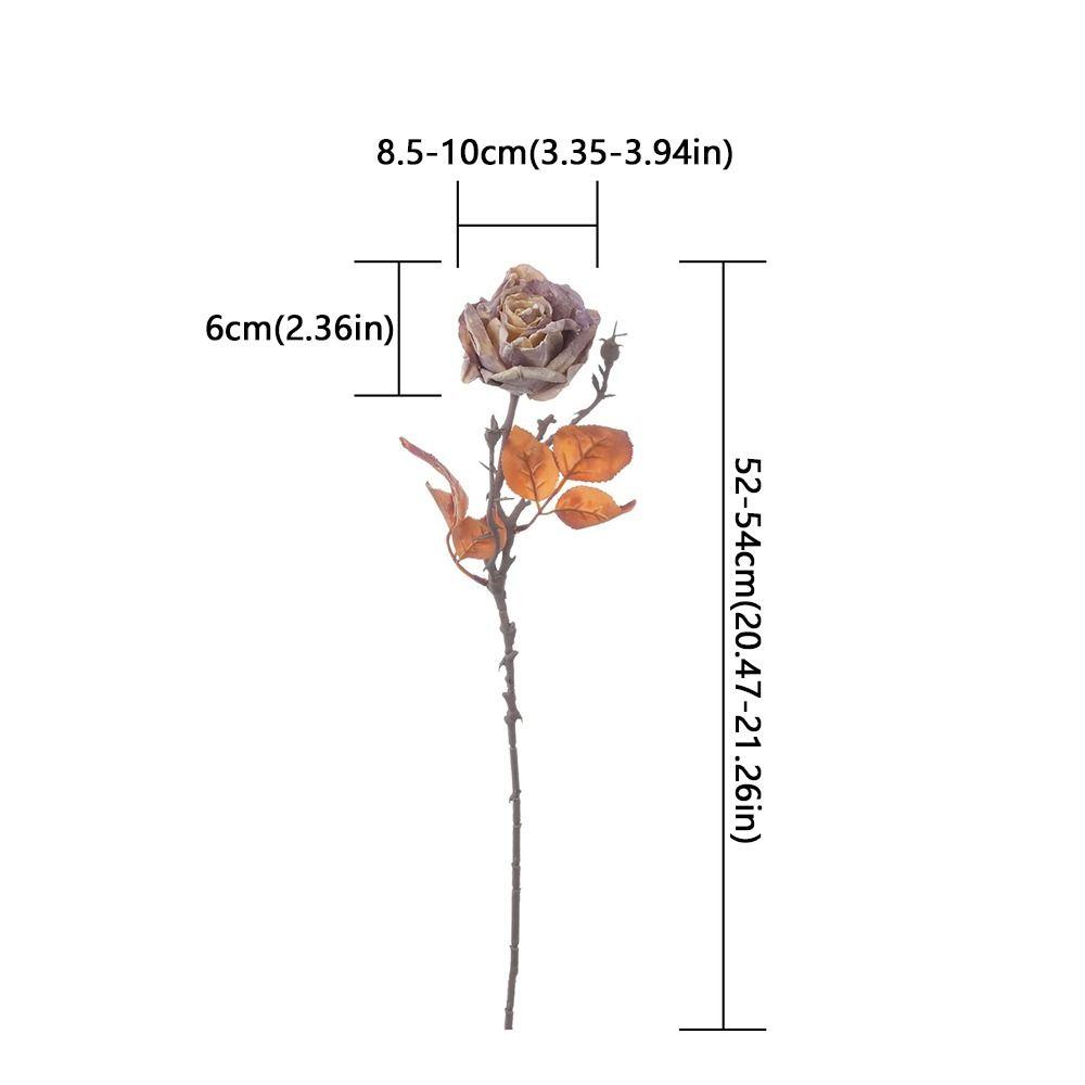 Plastic Simulation Rose Flower Retro Artificial Greenery Artificial Rose Branch Birthday Decor
