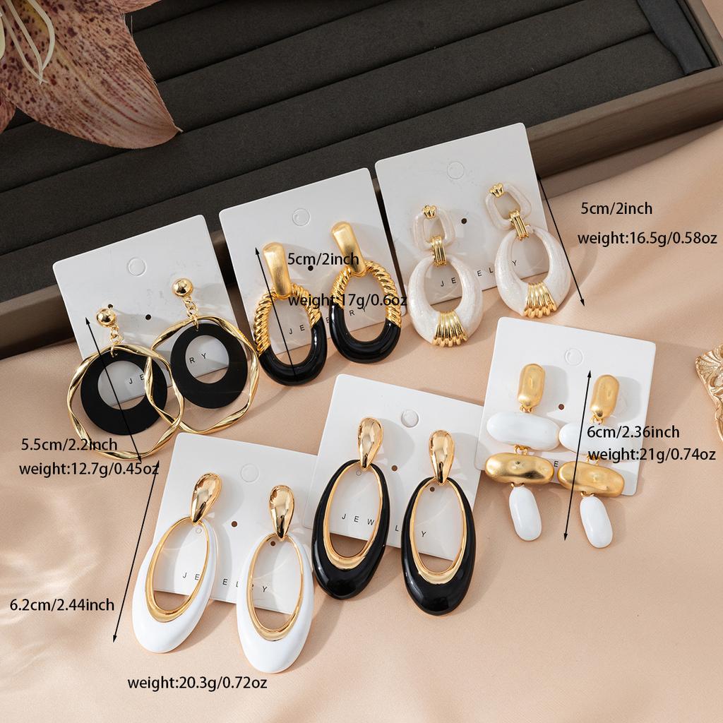 Niche Elliptical Geometric Hollow Earrings High-grade Light Luxury Earrings Hollow Geometric Exaggerated Shape Earrings