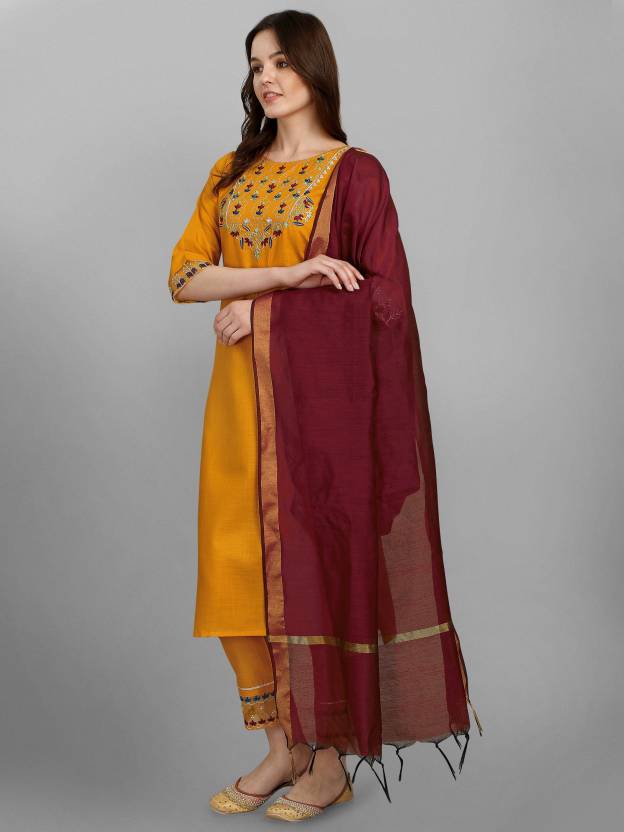 Set de Top Túnica Kurta y Pantalón de Diseño para Mujer India con Dupatta Paquistaní Bollywood Traje Salwar Kurti