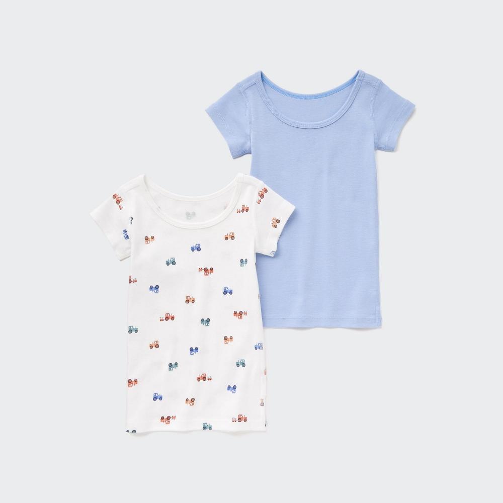 

UNIQLO JAPAN Joy of Print Хлопковая внутренняя футболка с короткими рукавами, 2 упаковки