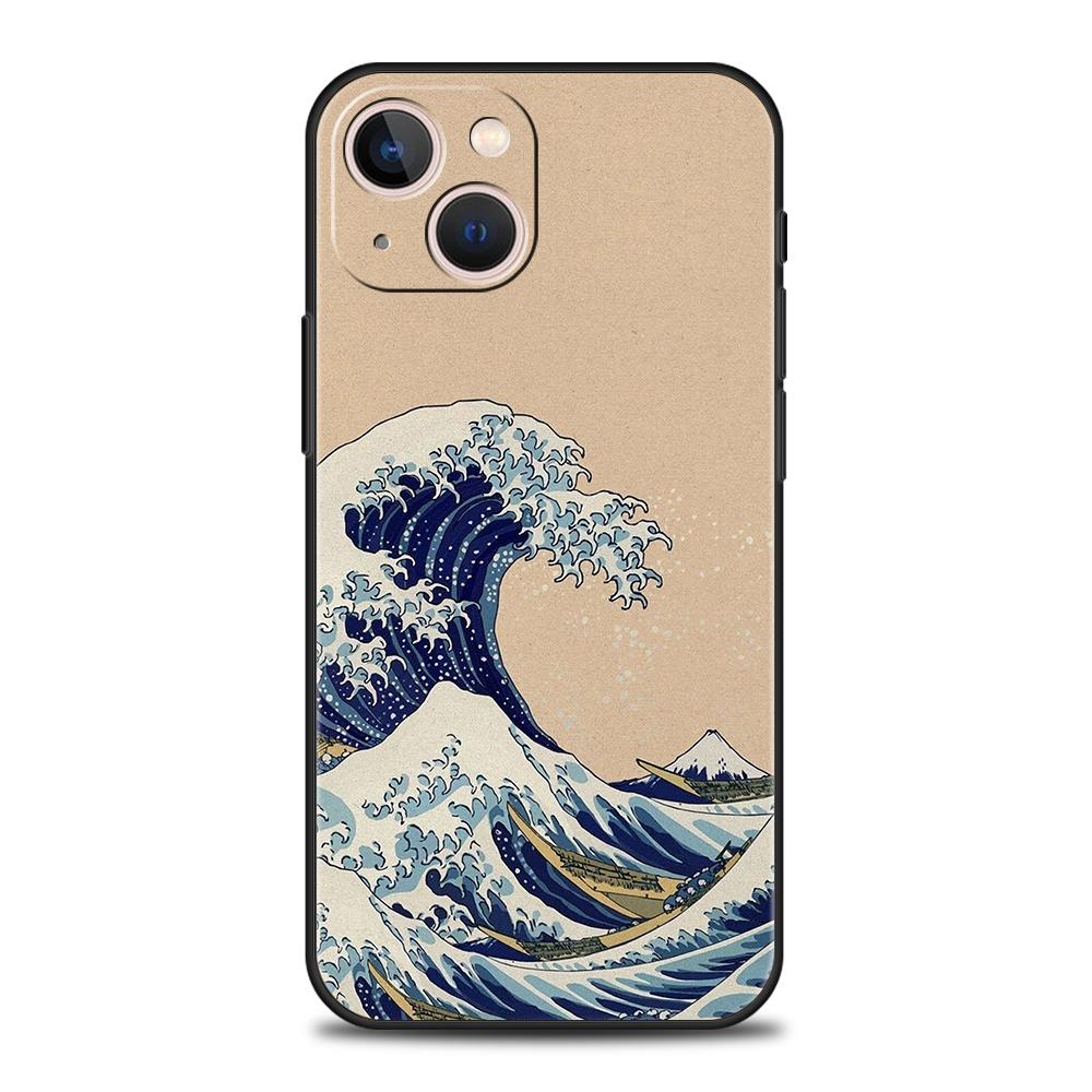 Luxury TPU Phone Case For iPhone 17 Air 16E 16 11 15 14 Pro MAX 12 13 7 8 Plus X XR XS SE 2022 Cover Fashion Great Blue Wave
