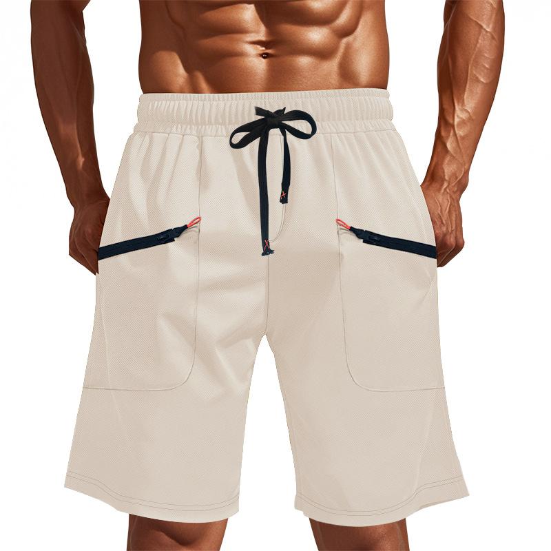 Herren Schnelltrocknende Leichte Wander-Shorts mit Reißverschlusstaschen - Feuchtigkeitstransportierende Gym Lauf-Outdoor-Sport-Shorts