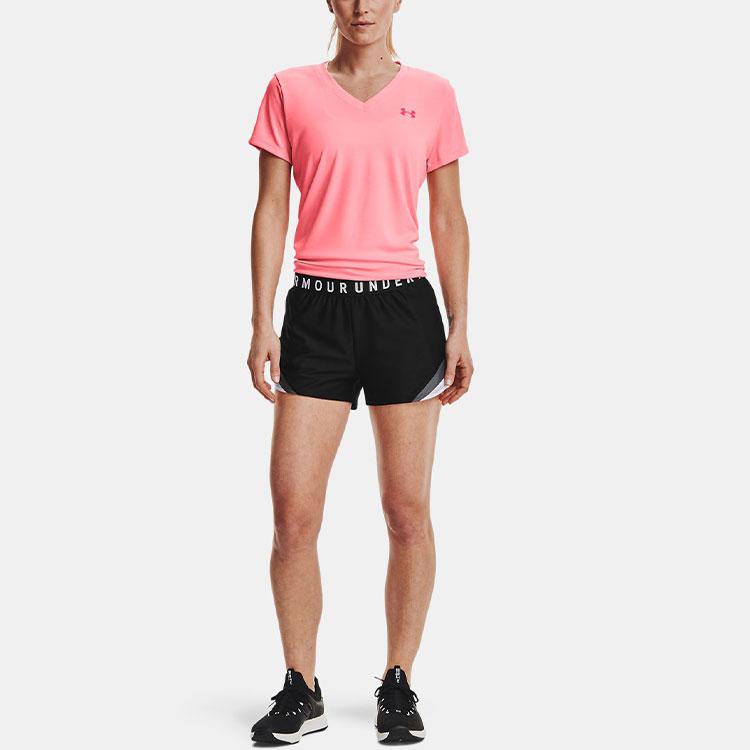Under Armour Play Up 3.0 Tri Color Logo Training Shorts Women Shorts Black 1360940-001