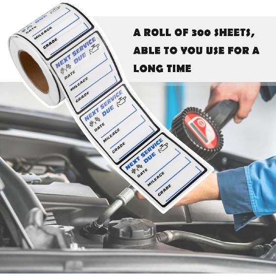 300PCS Car Oil Change Stickers For Windshield - Next Service Due Sticker,2"X2" Removable Vinyl Stickers For Most Cars Trucks SUVs