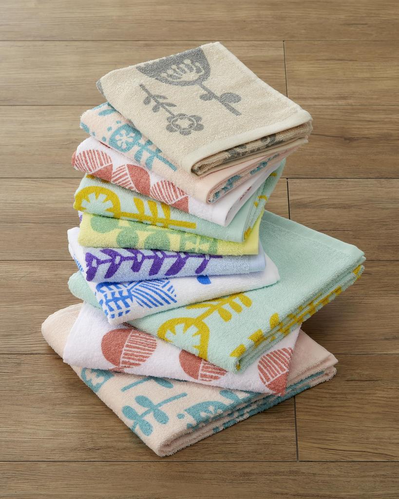 Kosugizen Mini Bath Everyday Print Scandinavian 3 Colors 1 of 50 x 100 Convenient Compact Thin Quick Set of Towels, Towels, Style, (3 Patterns), Each,