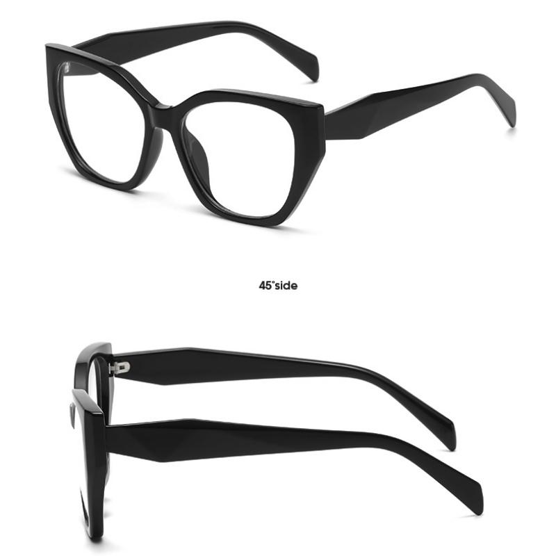 New Women Flat Mirror Glasses Frame Cat Eye Fashion Personalized Computer Spectacle Eyeglasses Frame Anti Blue Light Eyewear