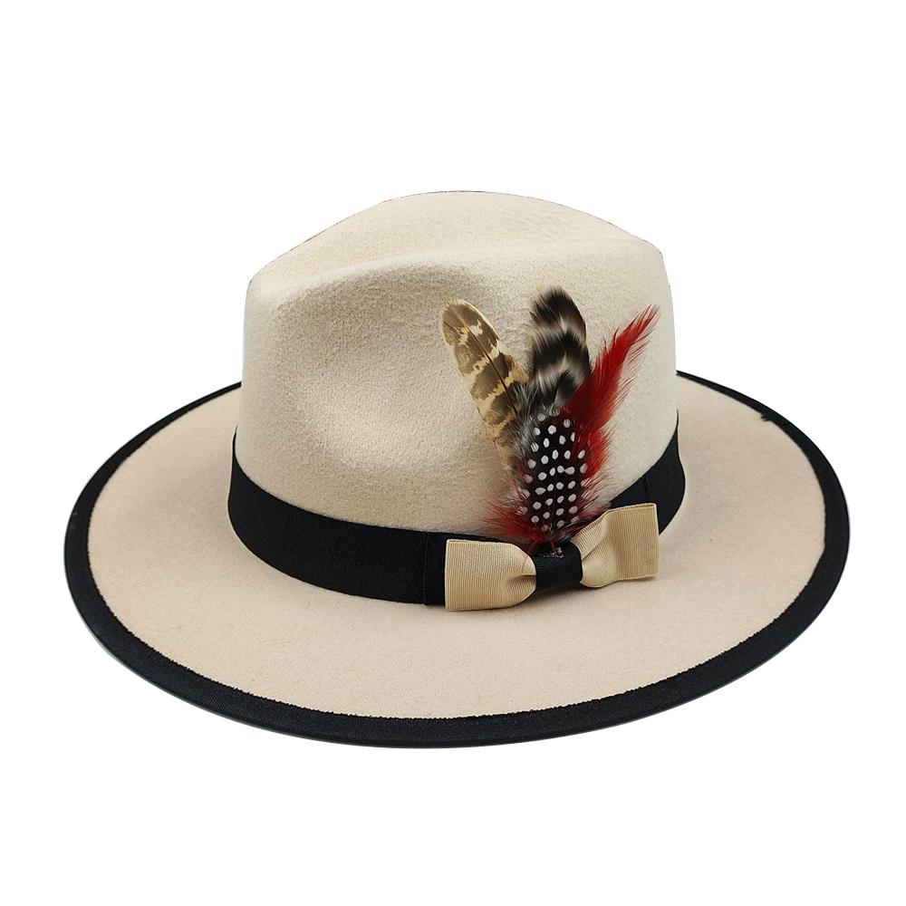 New Fedoras Hats Men'S Vintage Black Felt Wide Brim Jazz Hats Man For Men Women Fedora Gentleman Caps Jackson Hat