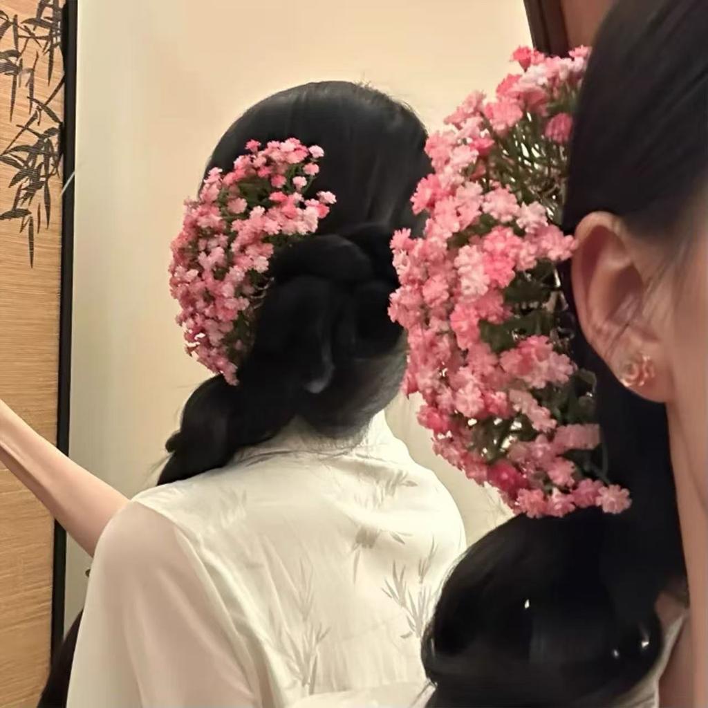 Sweet Baby's Breath Hair Clip Artificial Flower Hair Accessories High-value Hairpin Elegant Bridal Evening Headdress